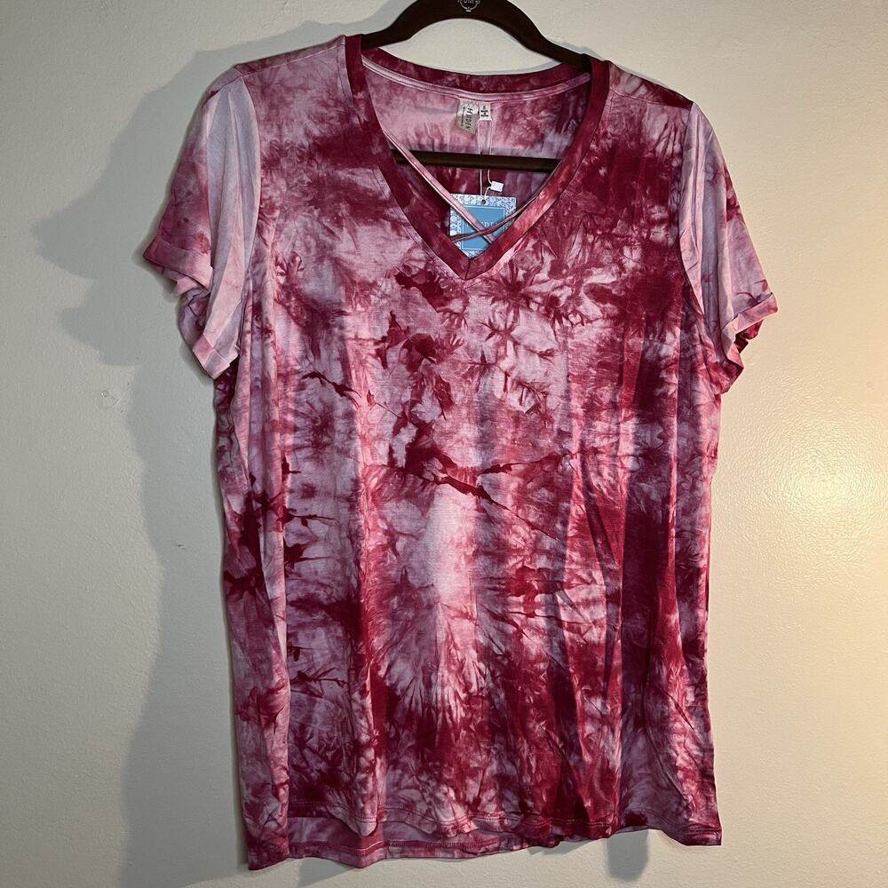 NWT Hayden LA Top Size S Berry Tie Dye Women's Casual